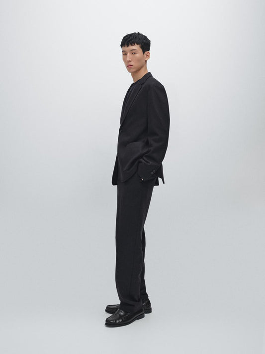 Wool blend trousers