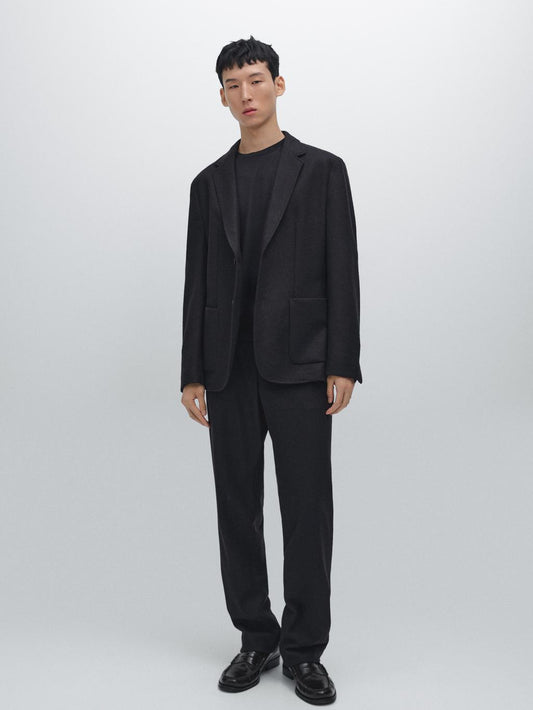 Wool blend trousers