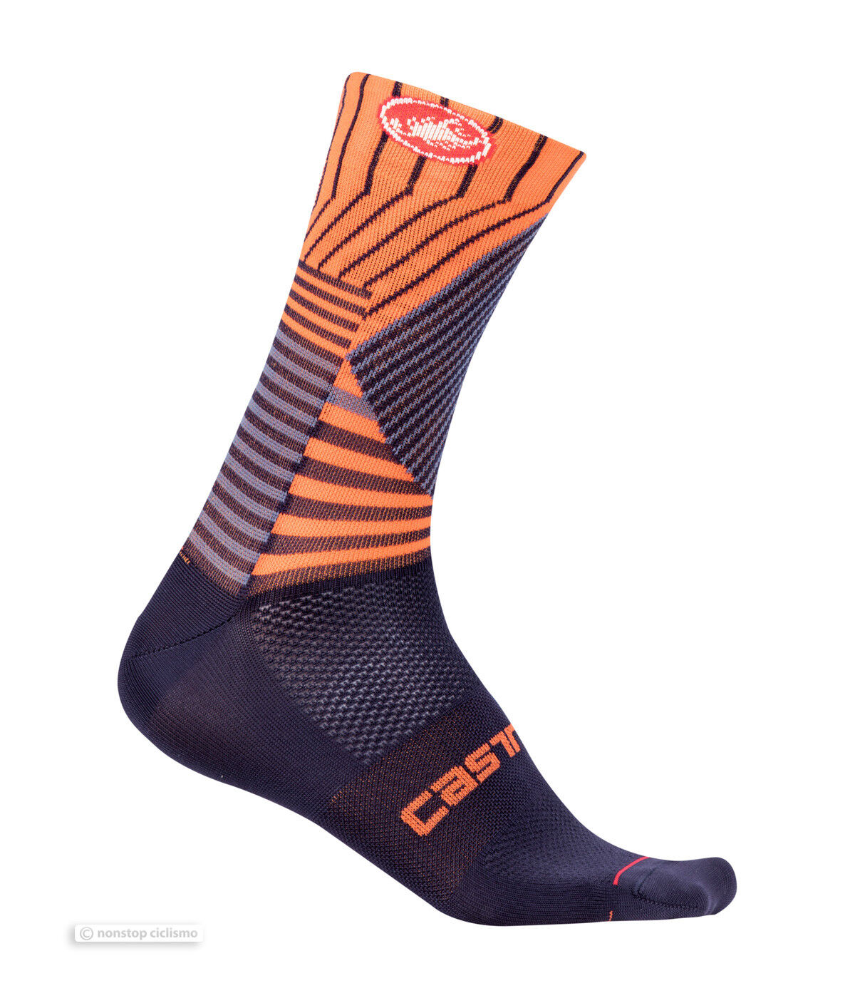 PRO MESH 15 Cycling Socks : DARK STEEL BLUE/ORANGE - One Pair