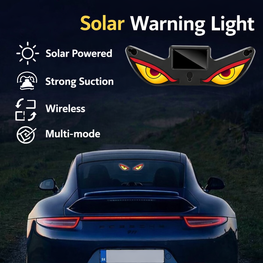 Velo-Pro™ Solar Demon Eye LED Car Light - 180° Stealth Stealth Glow & Type-C Charging
