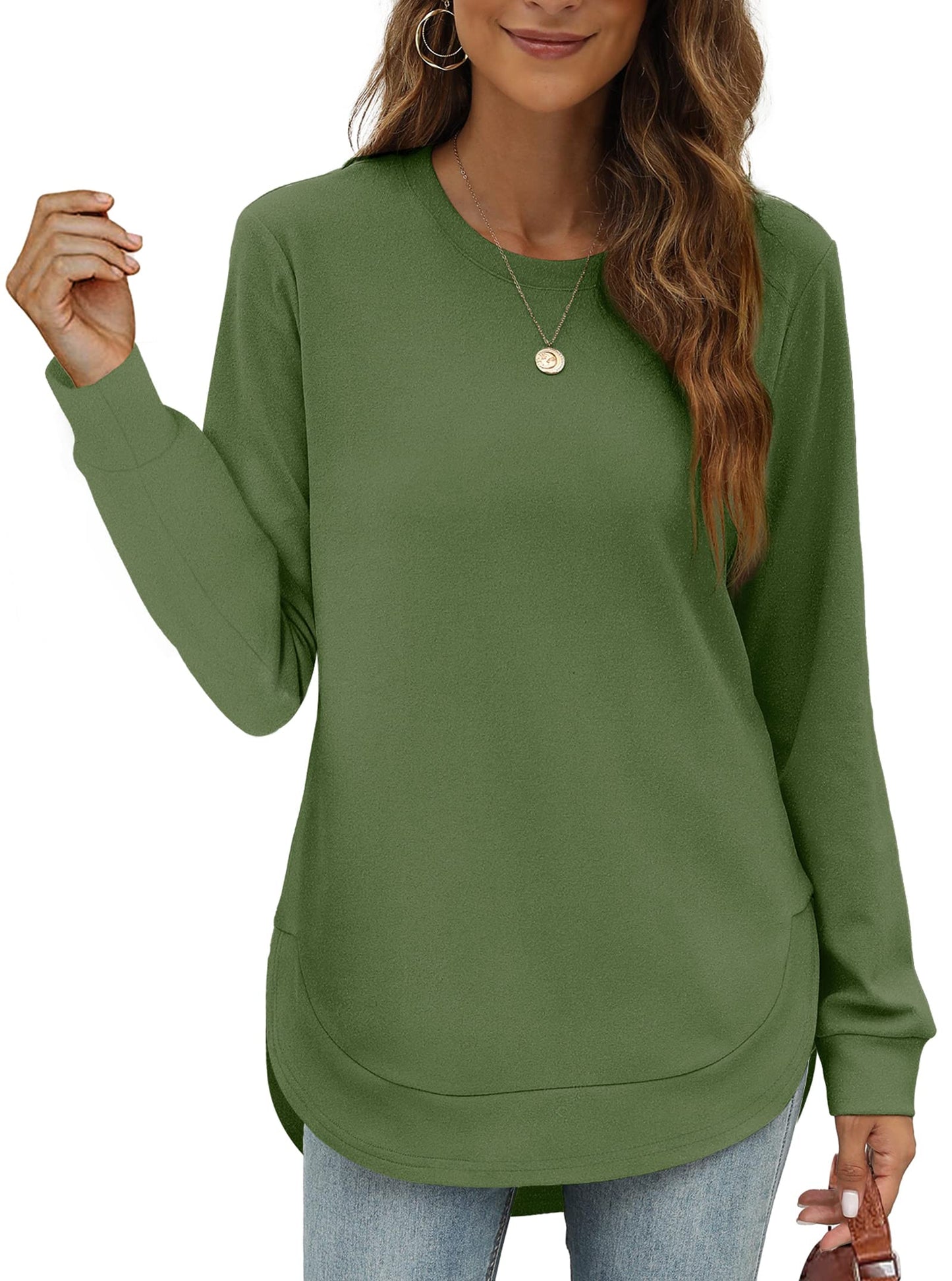 Women's High Low Curved Hem Tops (Buy 2 Free Shipping)